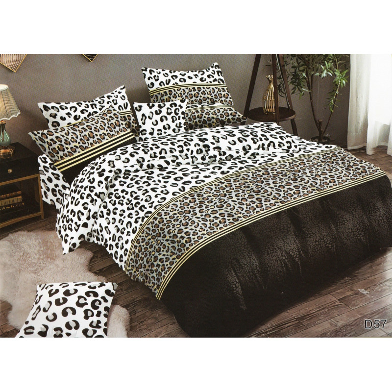 Pościel 3D Satyna Bawełniana 220/200 Z Prześcieradłem Panterka