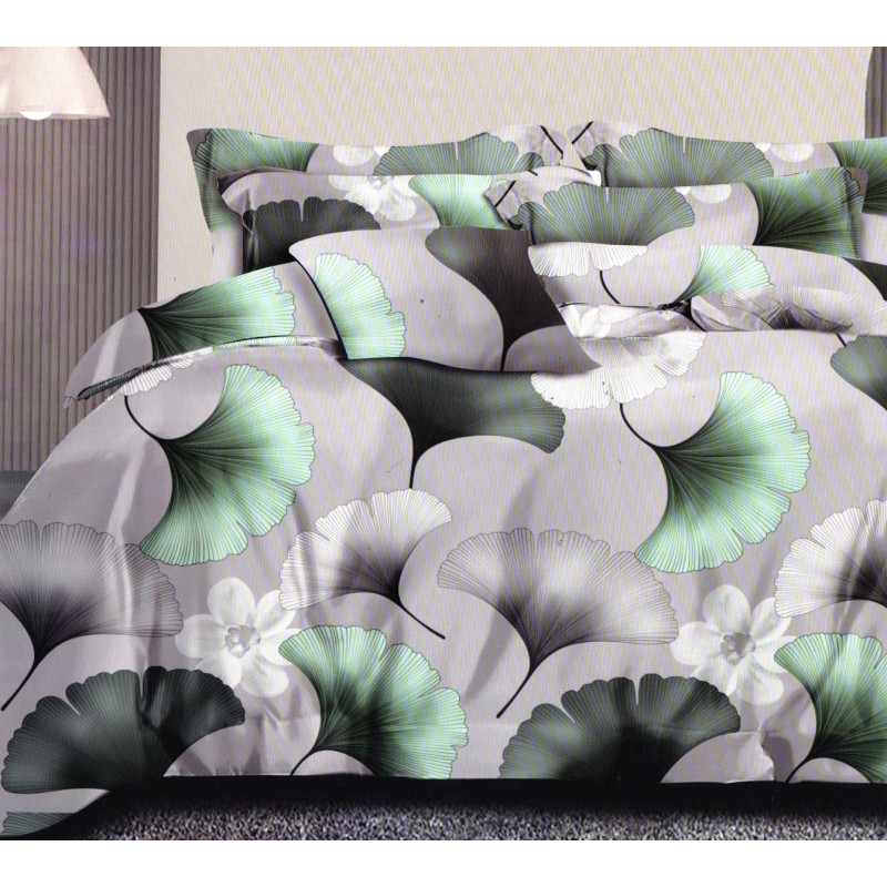 Pościel 160x200 Dwustronna Bawełna Satynowa Collection World Zielone L..