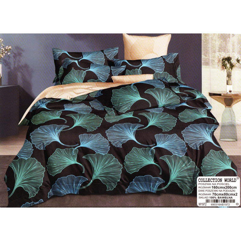 Pościel 160x200 Dwustronna Bawełna Satynowa Collection World Niebieski...
