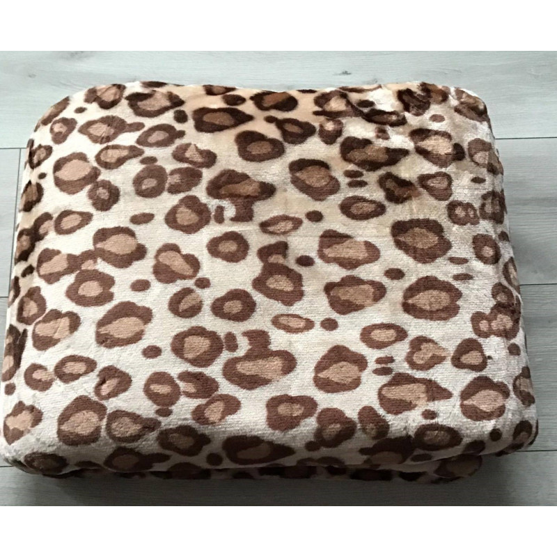 Koc Elway Gruby 160/210cm Pantera Brązowe Cętki