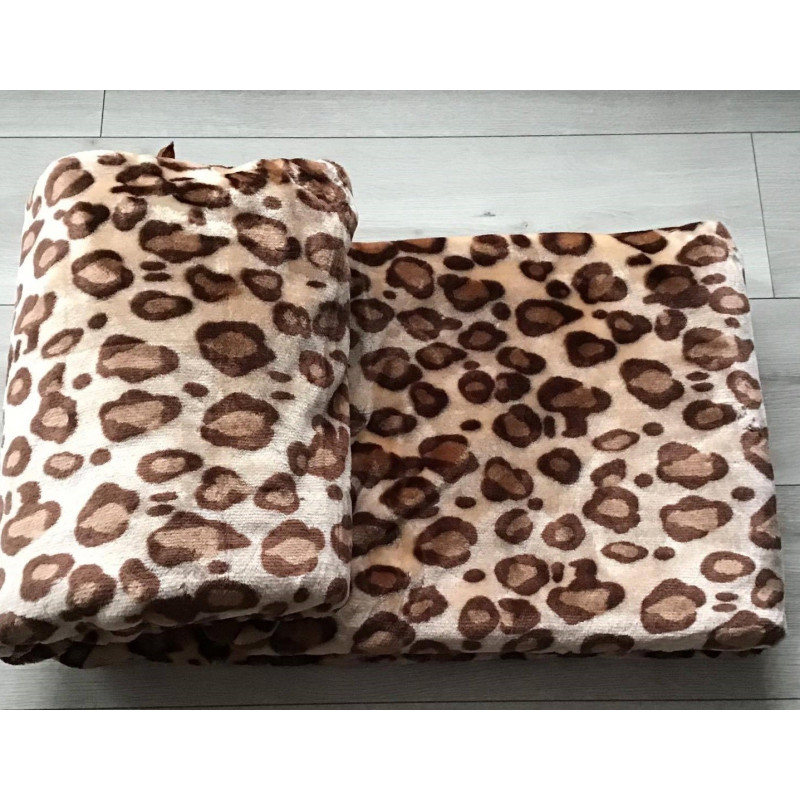 Koc Elway Gruby 160/210cm Pantera Brązowe Cętki