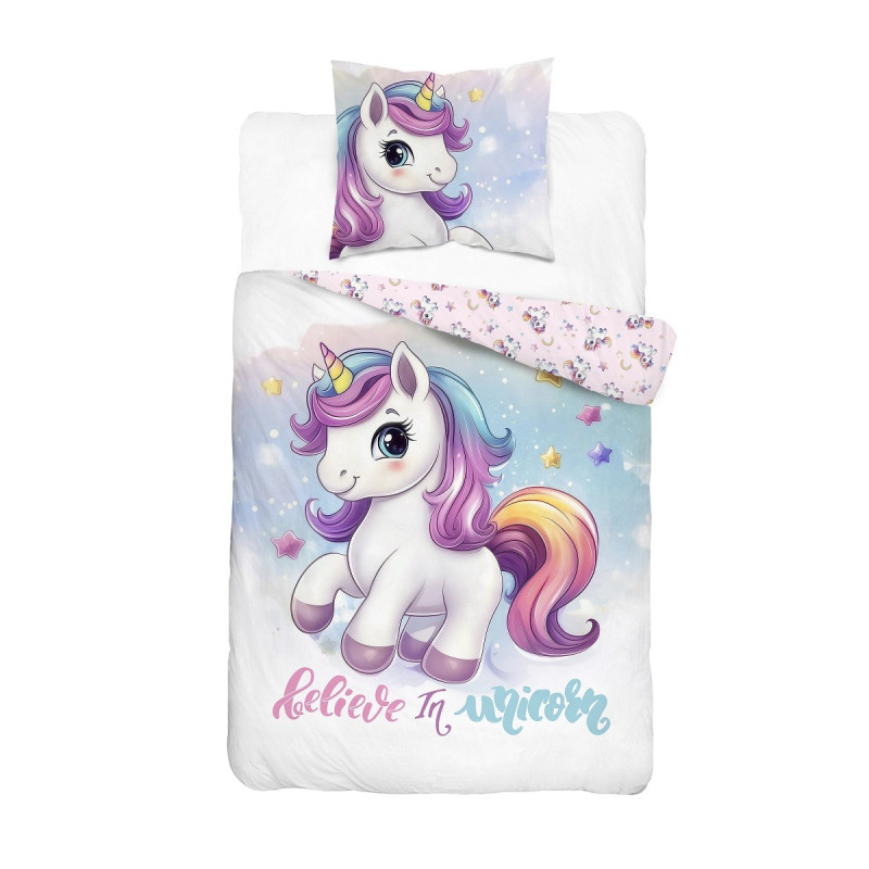 Pościel Młodzieżowa Detexpol 100% Bawełna 140x200 2cz Unicorn Jednoroż...