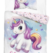 Pościel Młodzieżowa Detexpol 100% Bawełna 140x200 2cz Unicorn Jednoroż...