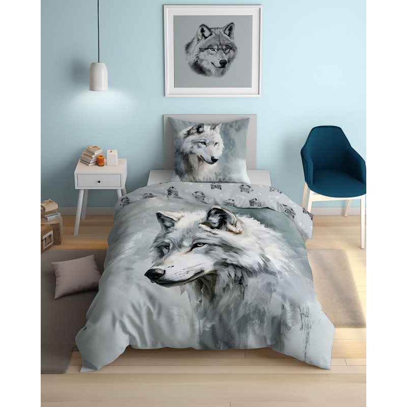 Pościel Młodzieżowa Detexpol 100% Bawełna 140x200 2cz Wilk