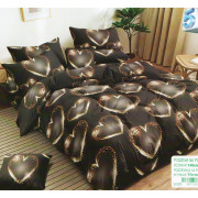 Pościel 3D Satyna Bawełniana 140x200 2cz Serca