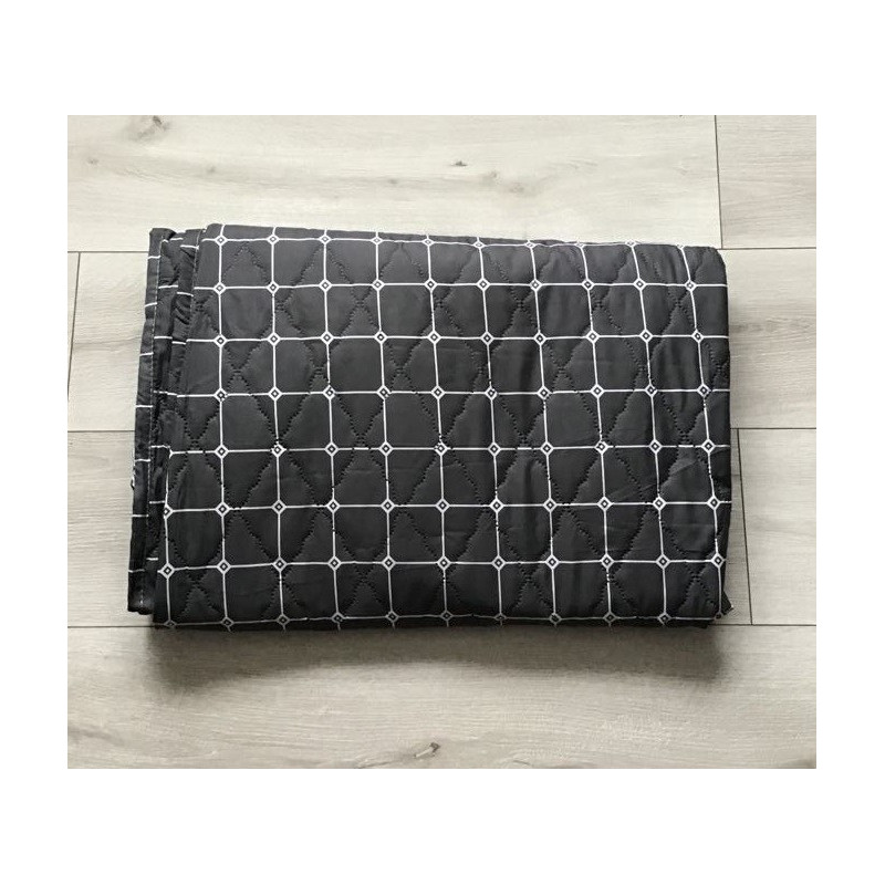 Kołdra Pikowana Cienka Na Lato 160x200 Szara Kwadraty