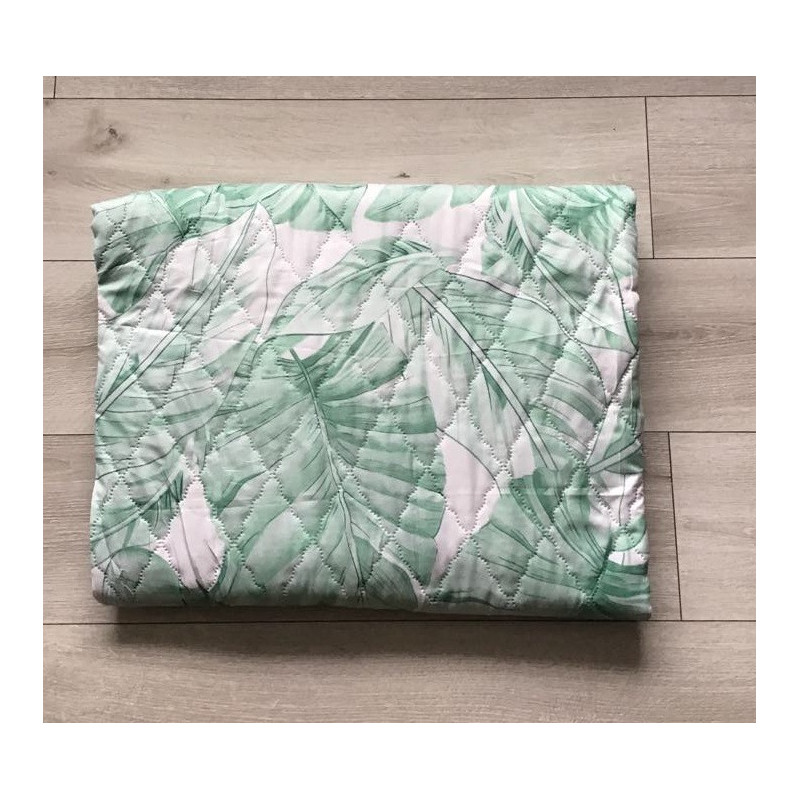 Kołdra Pikowana Cienka Na Lato 160x200 Zielone Liście