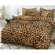 Pościel 3D Satyna Bawełniana 160/200 z Prześcieradłem Panterka Brązowa