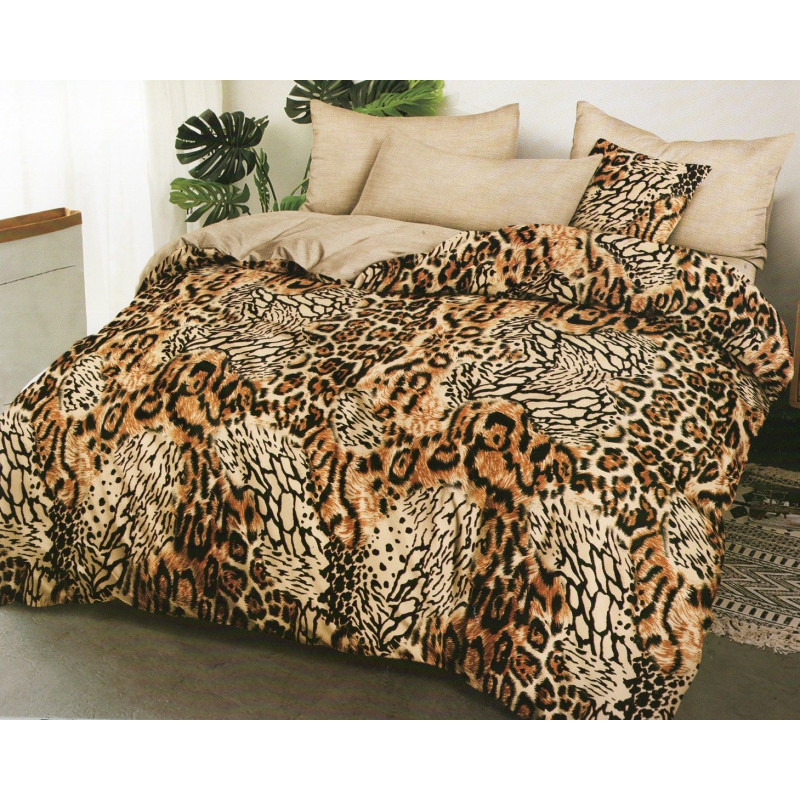 Pościel 3D Satyna Bawełniana 160/200 z Prześcieradłem Panterka