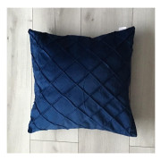 Poszewki welurowe 40x40 cm Przeszyte Romby Granatowe