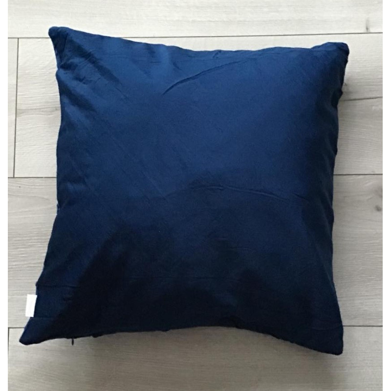 Poszewki welurowe 40x40 cm Przeszyte Romby Granatowe