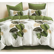 Pościel 3D Satyna Bawełniana 220/200 Z Prześcieradłem Liście Monster