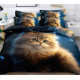 Pościel 3D Satyna Bawełniana 160/200 Z Przescieradłem Kot
