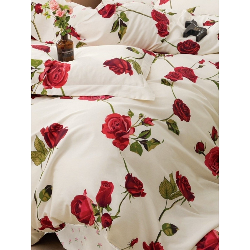 Pościel 160x200 Dwustronna Bawełna Satynowa Collection World Czerwone ..