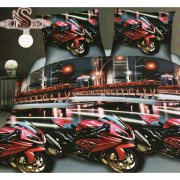 Pościel 3D Satyna Bawełniana 160x200 3cz Motory