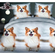 Pościel 3D Satyna Bawełniana 160x200 3cz Pieski