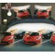 Pościel 3D Satyna Bawełniana 160x200 3cz Czerwone Auto Supercar