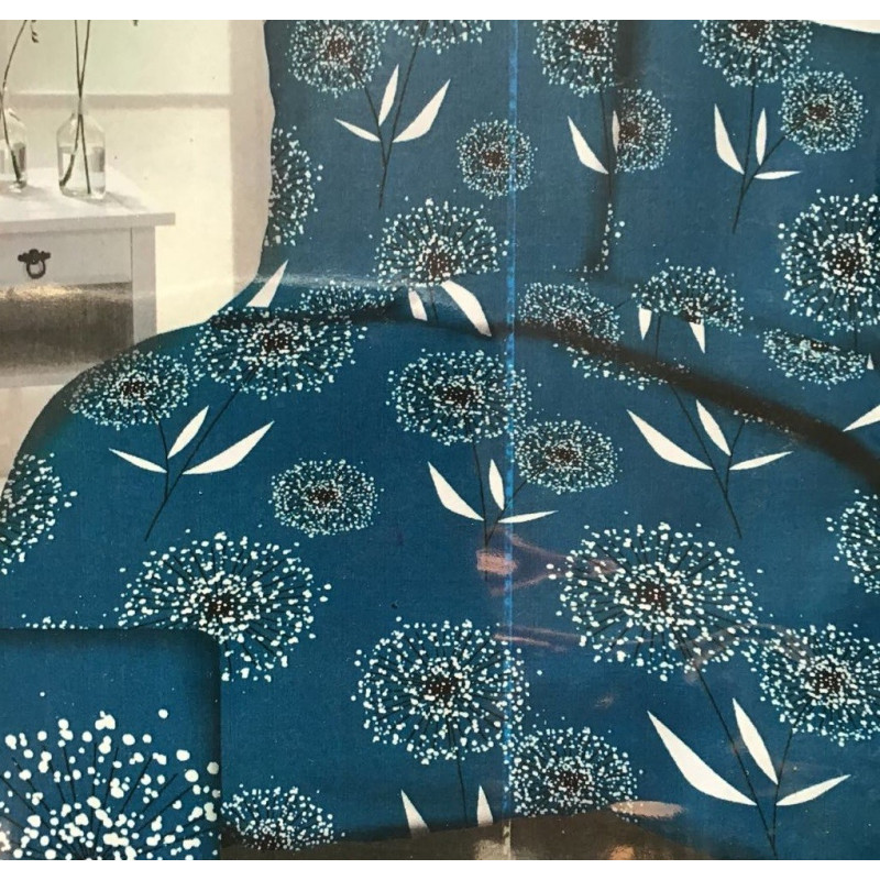 Komplet Pościeli Z Kory 100% Bawełna 220x200cm Niebieska w Dmuchawce