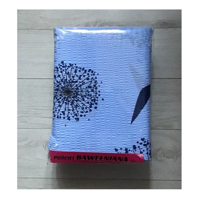 Komplet Pościeli Z Kory 100% Bawełna 220x200cm Niebieska w Dmuchawce
