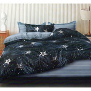 Pościel 3D Satyna Bawełniana 160x200 Z Prześcieradem Noc Gwiazdy