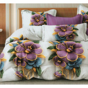 Pościel 3D Satyna Bawełniana 160x200 Z Prześcieradłem Piękne Kwiaty