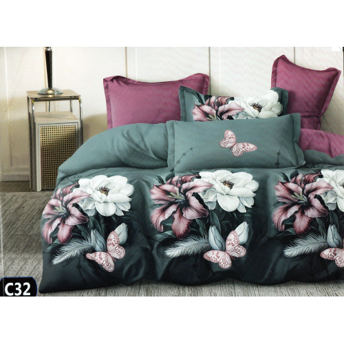 Pościel 3D Satyna Bawełniana 160x200 Z Prześcieradłem Kwiaty