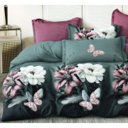 Pościel 3D Satyna Bawełniana 160x200 Z Prześcieradłem Kwiaty