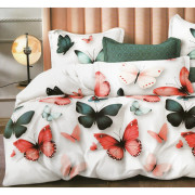 Pościel 3D Satyna Bawełniana 160x200 Z Prześcieradłem Motyle