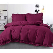 Pościel Z Falbanką Mikrofibra Cotton World 160x200 3cz Amarantowa