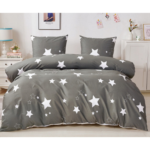 Pościel 160x200 Dwustronna Bawełna Satynowa Collection World Szara Gwi...