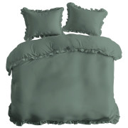 Pościel Z Falbaną 160x200 100% Bawełna Detexpol Pure Miętowa