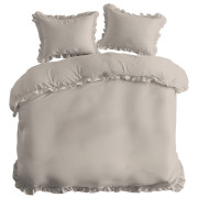 Pościel Z Falbaną 220x200 100% Bawełna Detexpol Pure Beżowa