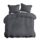 Pościel Z Falbaną 220x200 100% Bawełna Detexpol Pure Grafitowa