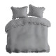 Pościel Z Falbaną 220x200 100% Bawełna Detexpol Pure Jasnoszara