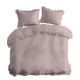 Pościel Z Falbaną 220x200 100% Bawełna Detexpol Pure Pudrowy Róż