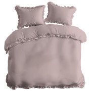 Pościel Z Falbaną 220x200 100% Bawełna Detexpol Pure Pudrowy Róż