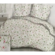 Komplet Pościeli Z Kory 100% Bawełna 220x200cm Gałązki Kwiaty Motylki