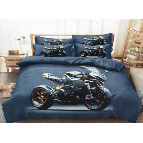 Pościel 3D Satyna Bawełniana 160x200 3cz Motor