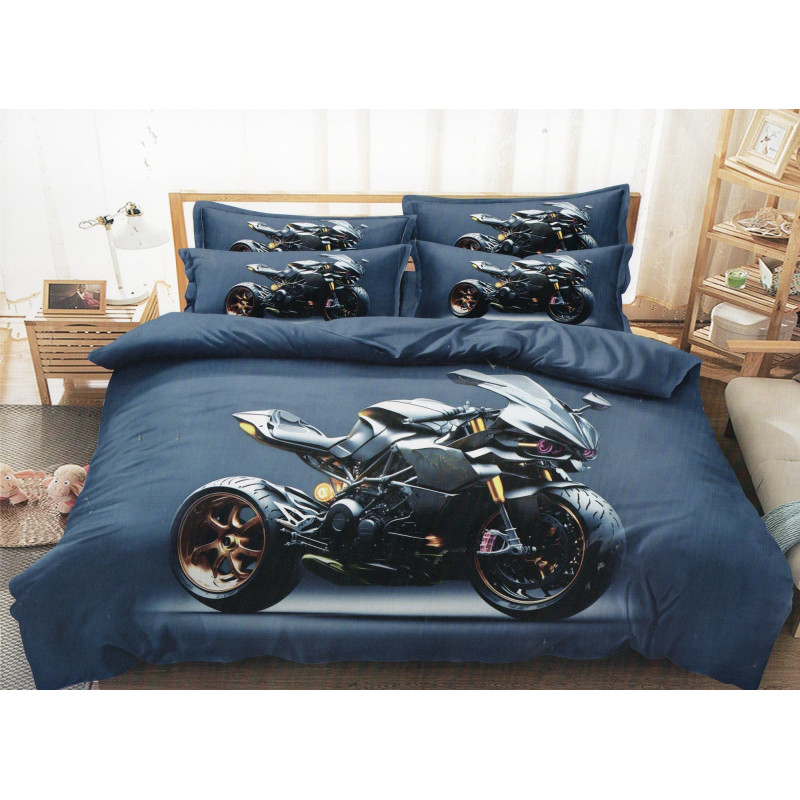 Pościel 3D Satyna Bawełniana 160x200 3cz Motor