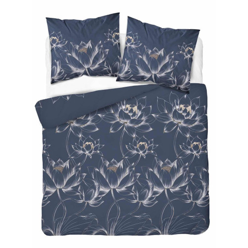 Pościel Detexpol 100% Bawełna 160x200 3cz 5752A Szara Kwiaty