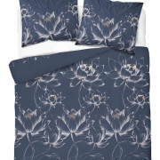 Pościel Detexpol 100% Bawełna 160x200 3cz 5752A Szara Kwiaty