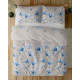 Pościel Detexpol 100% Bawełna 220x200 3cz 5752B Niebieskie Kwiaty
