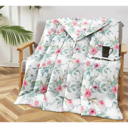 Kołdra Pikowana Cienka Na Lato 220x200cm Kwiaty Na Białym