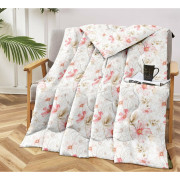 Kołdra Pikowana Cienka Na Lato 220x200cm Kwiaty Na Białym