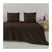 Prześcieradło 100% Bawełna Cotton World Tradycyjne Bez Gumki 160x210cm Czekoladowe