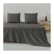 Prześcieradło 100% Bawełna Cotton World Tradycyjne Bez Gumki 160x210cm Grafitowe