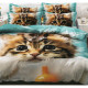 Pościel 3D Satyna Bawełniana 160/200 3cz Kot