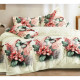 Pościel 3D Satyna Bawełniana 160/200 3cz Kwiaty Motyle