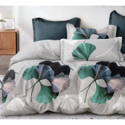 Pościel 3D Satyna Bawełniana 160/200 z Prześcieradłem Liście