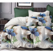 Pościel 3D Satyna Bawełniana 160x200 z Prześcieradłem Kwiaty Sweterkowe